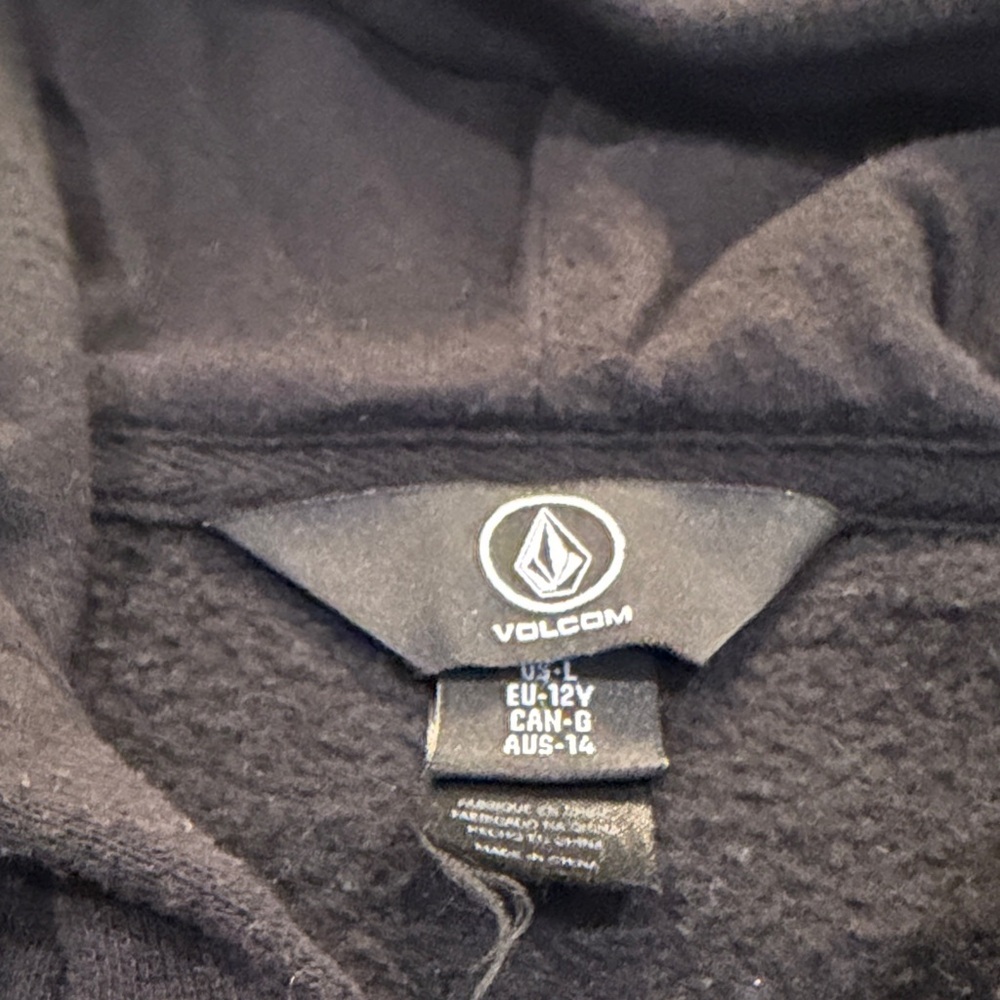 Volcom Black Hoodie with Blue Accents - Picture 3 of 7